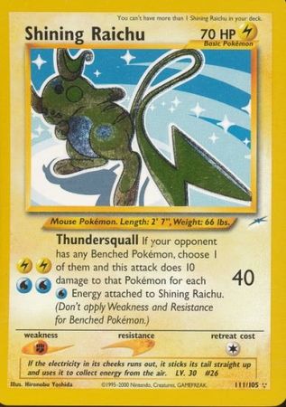 Shining Raichu (111/105) [Neo Destiny Unlimited] | Black Swamp Games