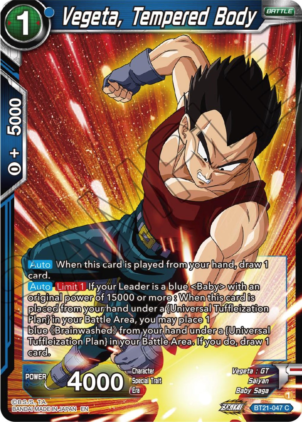 Vegeta, Tempered Body (BT21-047) [Wild Resurgence] | Black Swamp Games