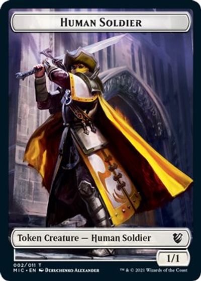Eldrazi Spawn // Human Soldier Double-Sided Token [Innistrad: Midnight Hunt Commander Tokens] | Black Swamp Games