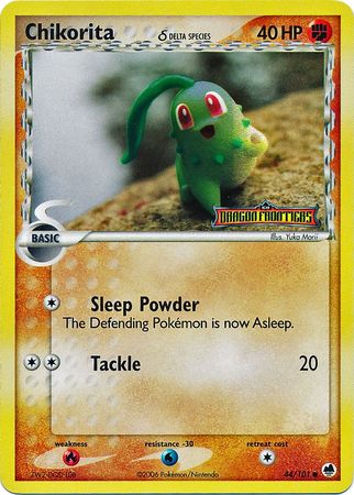 Chikorita (44/101) (Delta Species) (Stamped) [EX: Dragon Frontiers] | Black Swamp Games