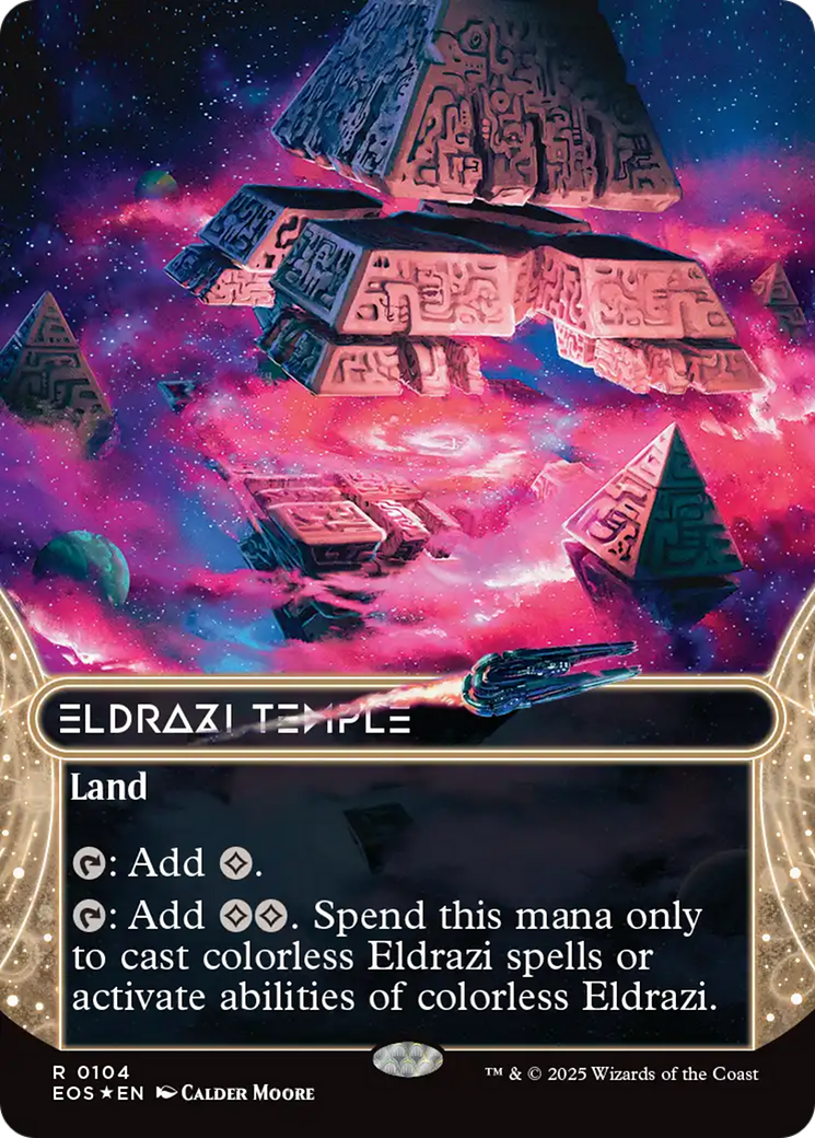Eldrazi Temple (0104) (Borderless) (Galaxy Foil) [Edge of Eternities: Stellar Sights] | Black Swamp Games