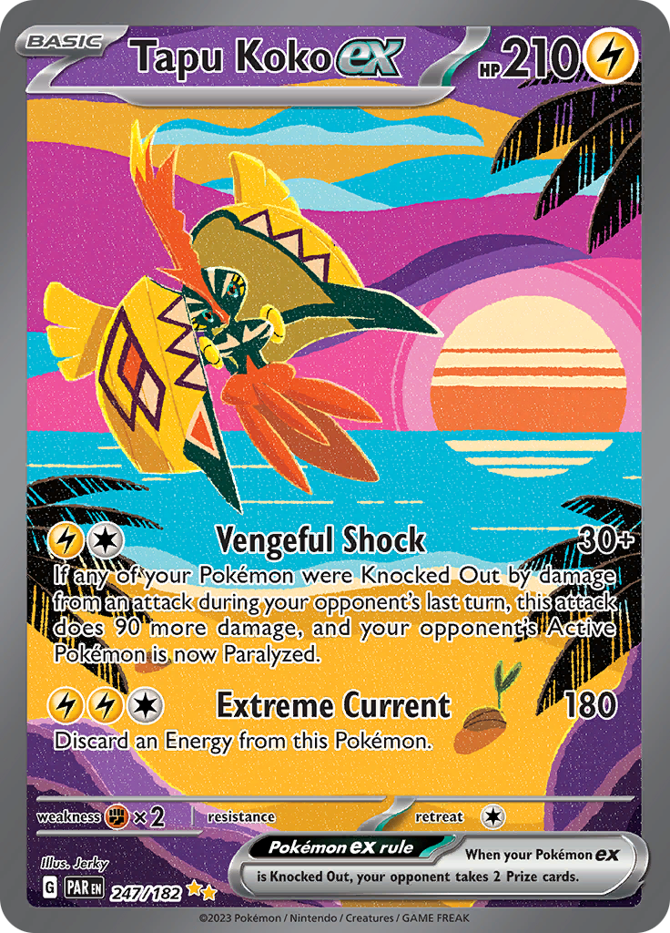 Tapu Koko ex (247/182) [Scarlet & Violet: Paradox Rift] | Black Swamp Games