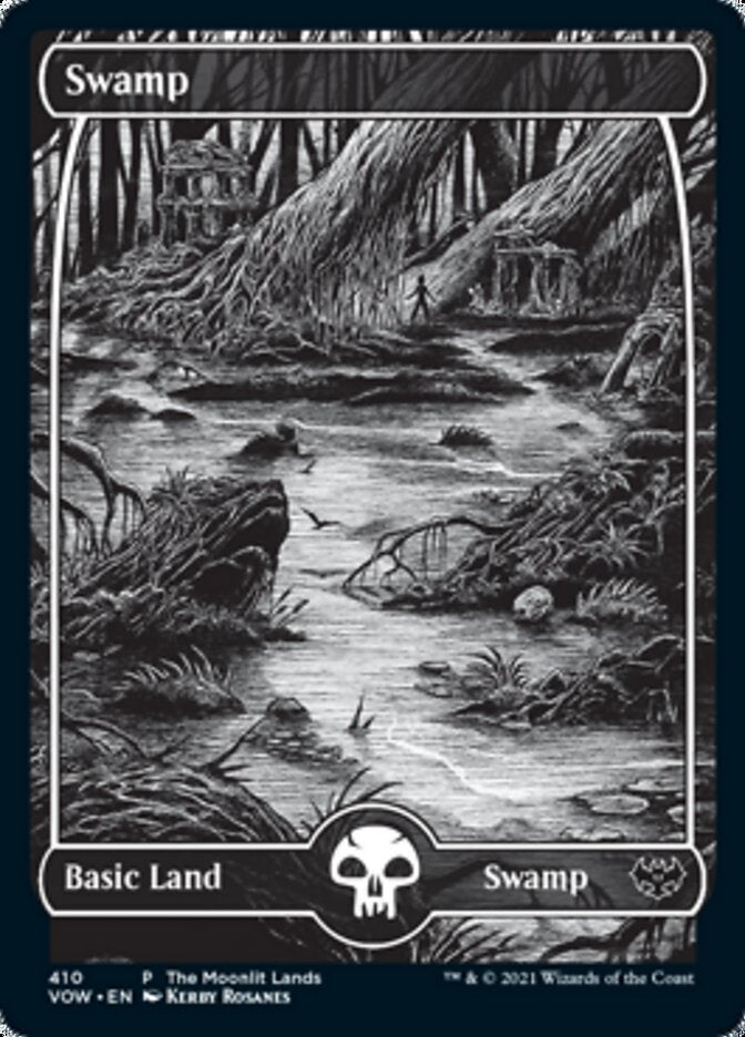 Swamp (The Moonlit Lands) (Foil Etched) [Innistrad: Crimson Vow Promos] | Black Swamp Games