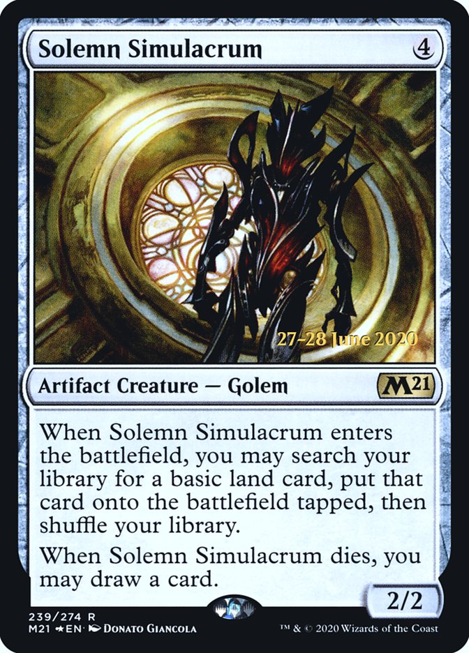 Solemn Simulacrum [Core Set 2021 Prerelease Promos] | Black Swamp Games