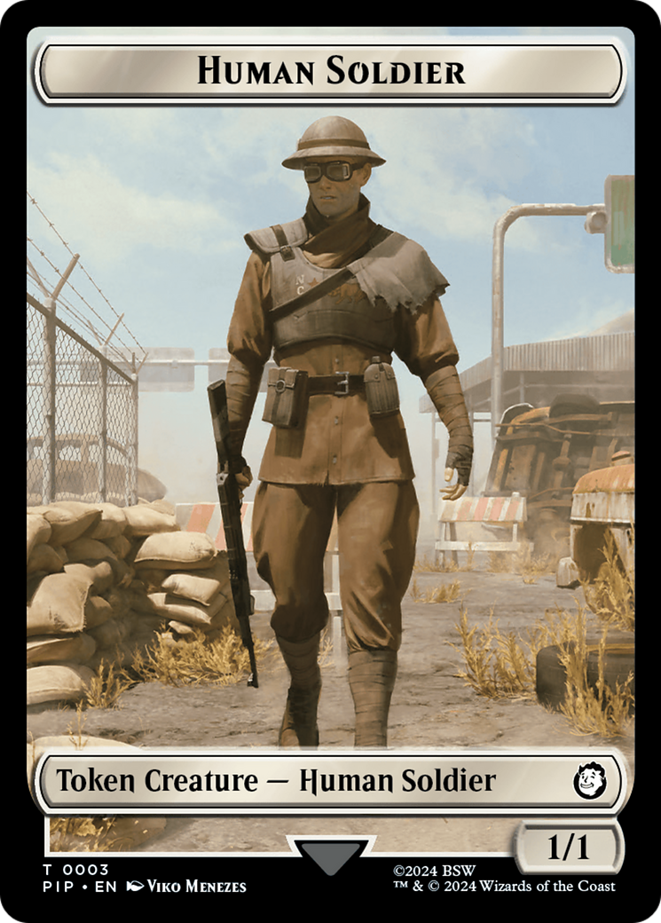 Radiation // Human Soldier Double-Sided Token [Fallout Tokens] | Black Swamp Games