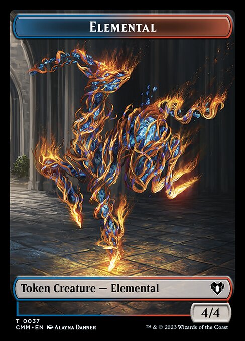 Treasure // Elemental (0037) Double-Sided Token [Commander Masters Tokens] | Black Swamp Games
