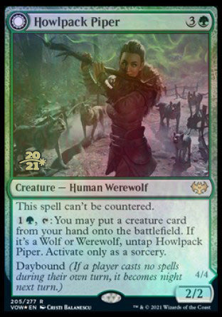 Howlpack Piper // Wildsong Howler [Innistrad: Crimson Vow Prerelease Promos] | Black Swamp Games