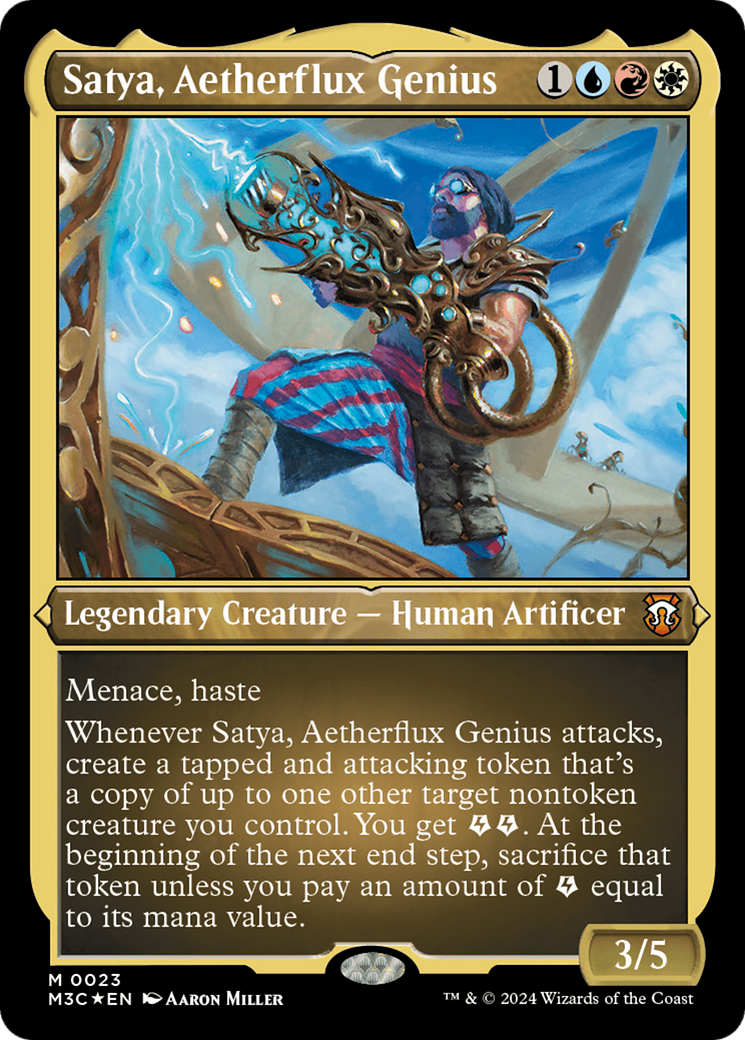 Satya, Aetherflux Genius (Foil Etched) [Modern Horizons 3 Commander] | Black Swamp Games