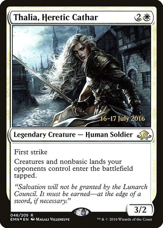 Thalia, Heretic Cathar [Eldritch Moon Prerelease Promos] | Black Swamp Games