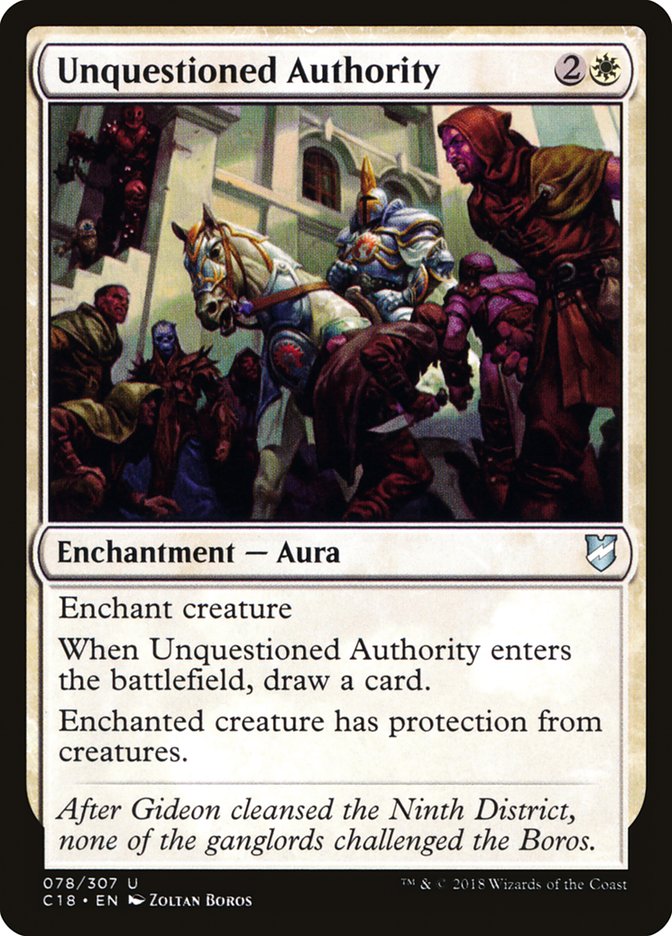 Unquestioned Authority [Commander 2018] | Black Swamp Games