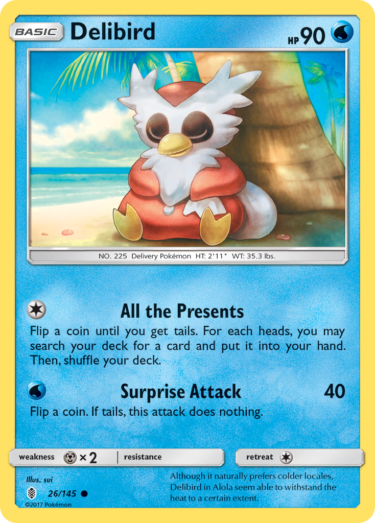 Delibird (26/145) [Sun & Moon: Guardians Rising] | Black Swamp Games