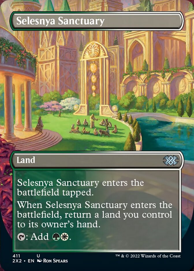 Selesnya Sanctuary (Borderless Alternate Art) [Double Masters 2022] | Black Swamp Games