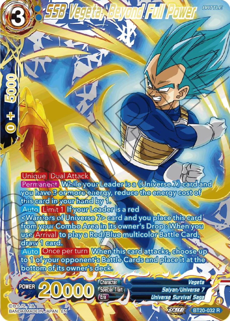 SSB Vegeta, Beyond Full Power (Gold-Stamped) (BT20-032) [Power Absorbed] | Black Swamp Games