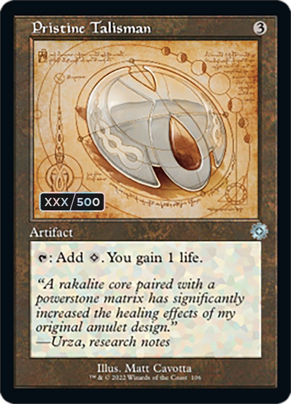 Pristine Talisman (Retro Schematic) (Serialized) [The Brothers' War Retro Artifacts] | Black Swamp Games