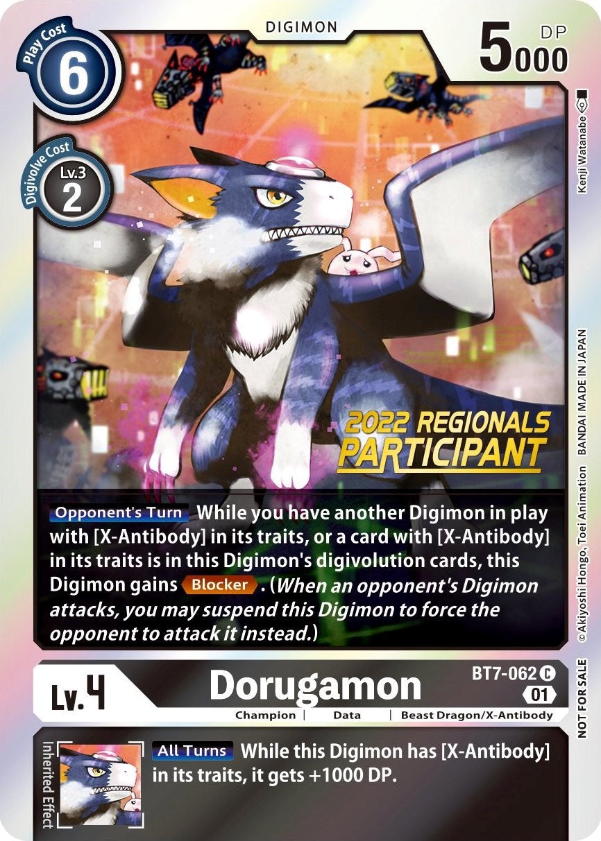 Dorugamon [BT7-062] (2022 Championship Offline Regional) (Online Participant) [Next Adventure Promos] | Black Swamp Games