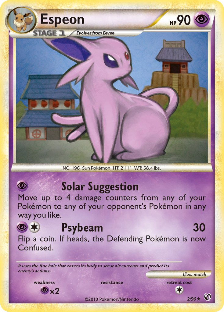 Espeon (2/90) (Cracked Ice Holo) (Theme Deck Exclusive) [HeartGold & SoulSilver: Unleashed] | Black Swamp Games