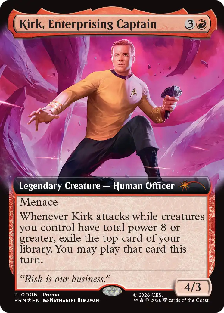 Kirk, Enterprising Captain (Extended Art) [Media Promos] | Black Swamp Games