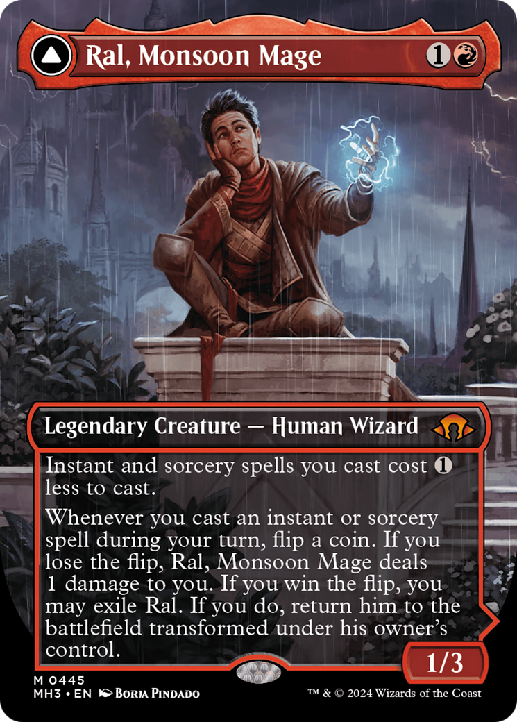 Ral, Monsoon Mage // Ral, Leyline Prodigy (Borderless) [Modern Horizons 3] | Black Swamp Games