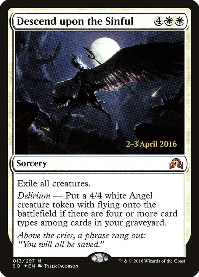 Descend upon the Sinful [Shadows over Innistrad Prerelease Promos] | Black Swamp Games