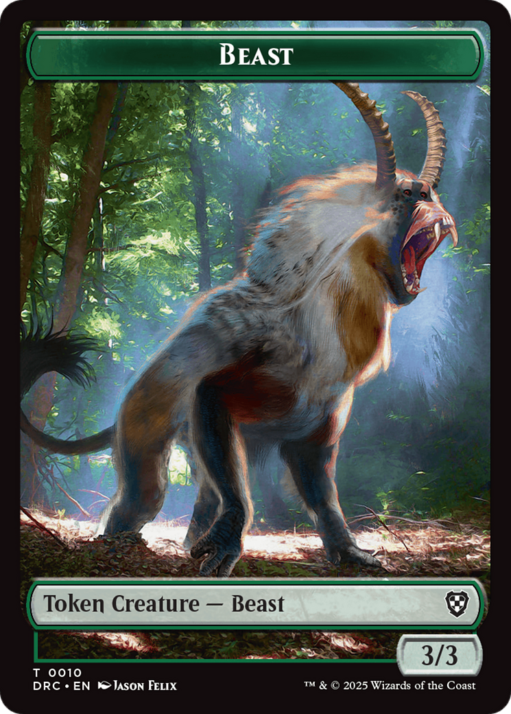 Beast (0010) // Beast (0011) Double-Sided Token [Aetherdrift Commander] | Black Swamp Games