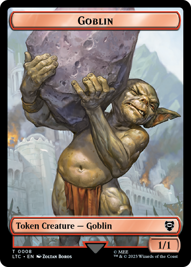 Goblin // Wraith Double-Sided Token [The Lord of the Rings: Tales of Middle-Earth Commander Tokens] | Black Swamp Games