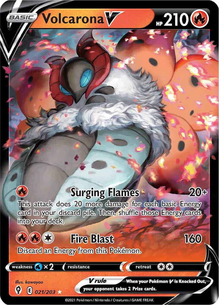 Volcarona V (021/203) [Sword & Shield: Evolving Skies] | Black Swamp Games