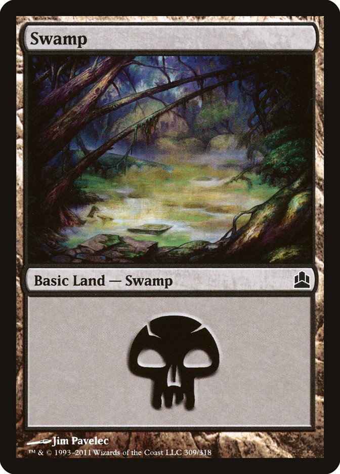 Swamp (309) [Commander 2011] | Black Swamp Games
