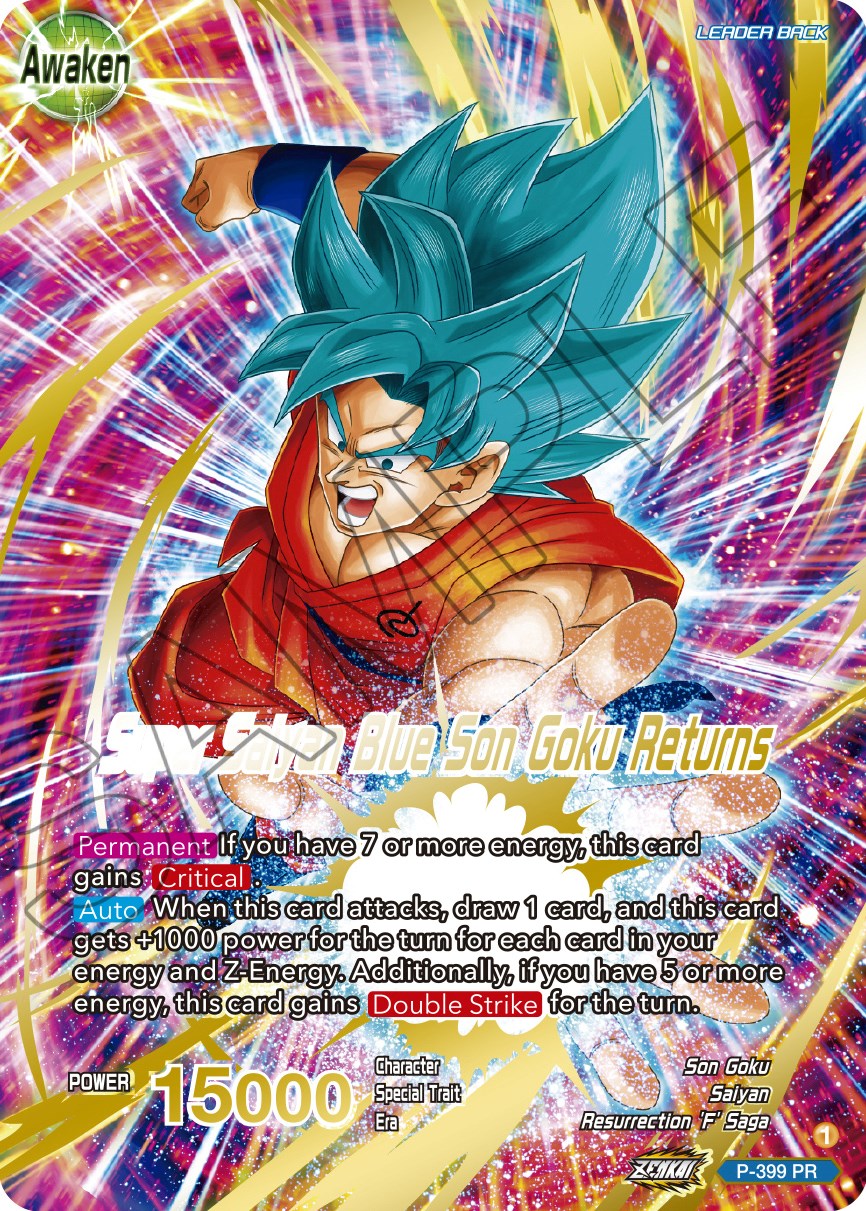 Son Goku // Super Saiyan Blue Son Goku Returns (Gold-Stamped) (P-399) [Promotion Cards] | Black Swamp Games