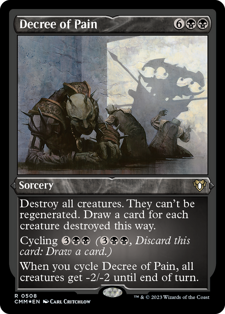 Decree of Pain (Foil Etched) [Commander Masters] | Black Swamp Games