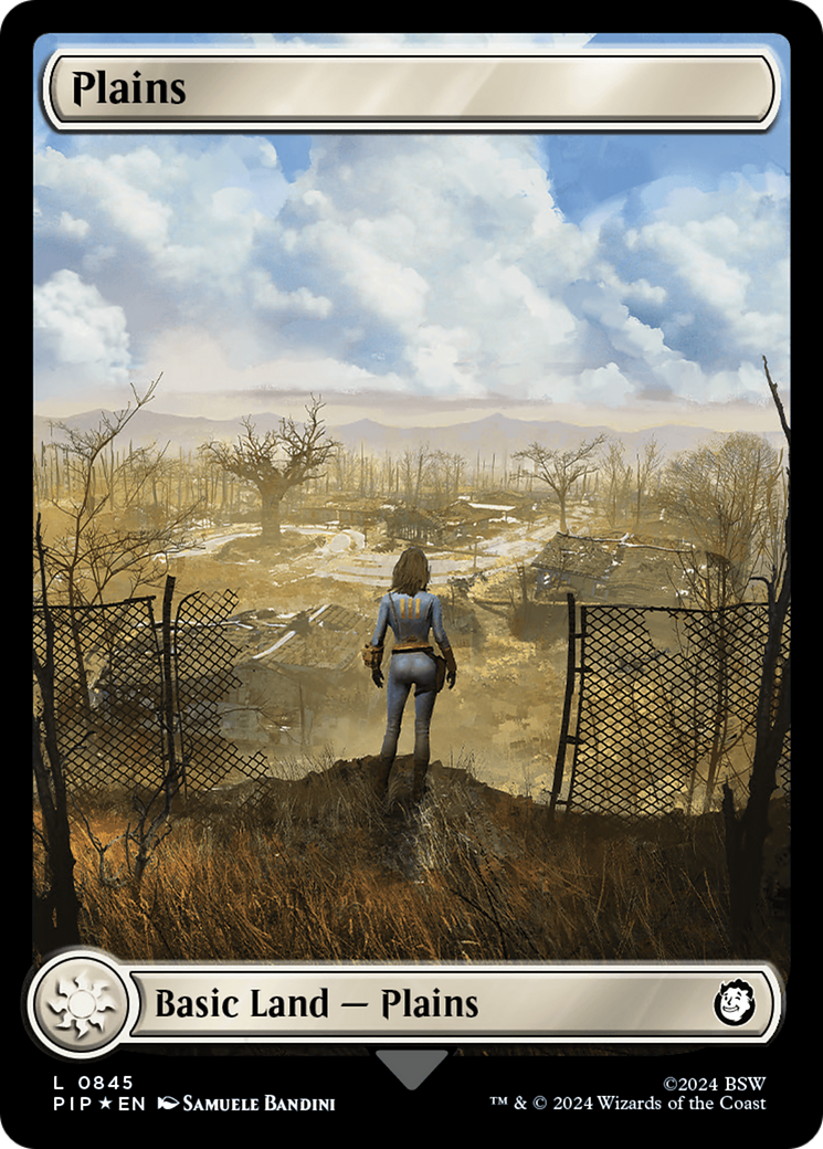 Plains (0845) (Surge Foil) [Fallout] | Black Swamp Games