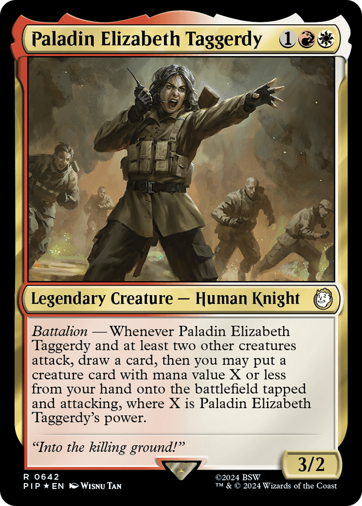 Paladin Elizabeth Taggerdy (Surge Foil) [Fallout] | Black Swamp Games