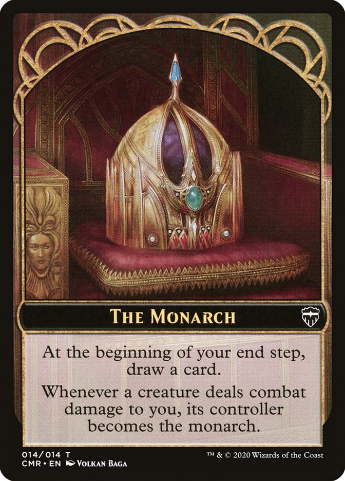Elf Warrior // The Monarch Double-Sided Token [Commander Legends Tokens] | Black Swamp Games