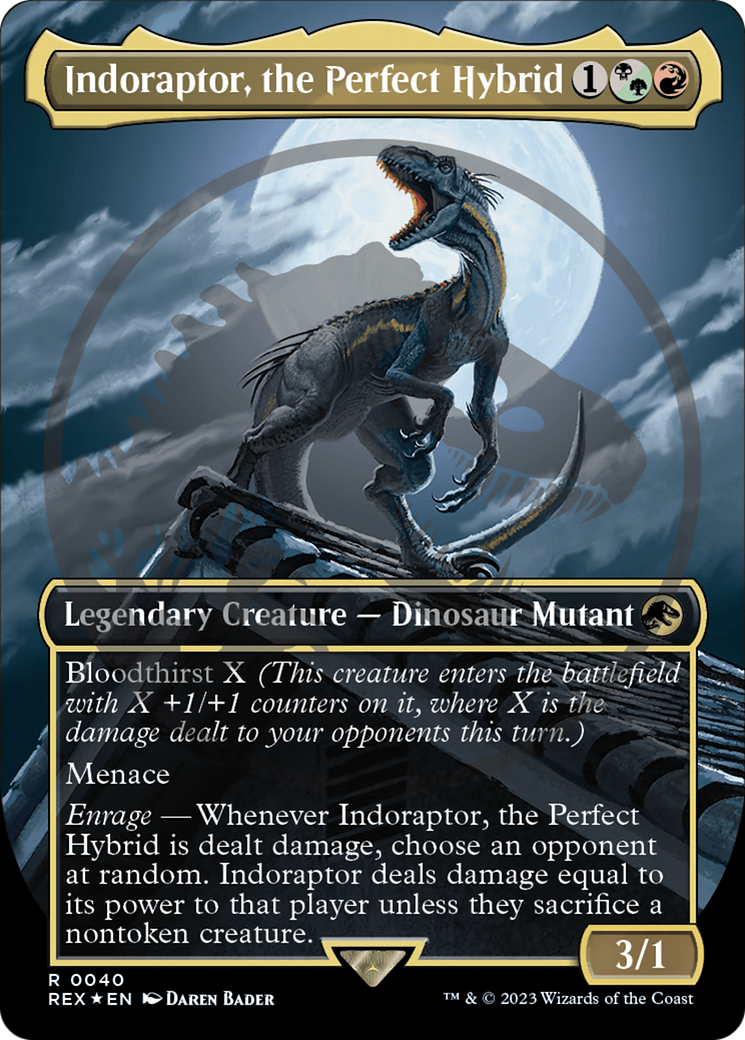 Indoraptor, the Perfect Hybrid (Emblem) (Borderless) [Jurassic World Collection Tokens] | Black Swamp Games