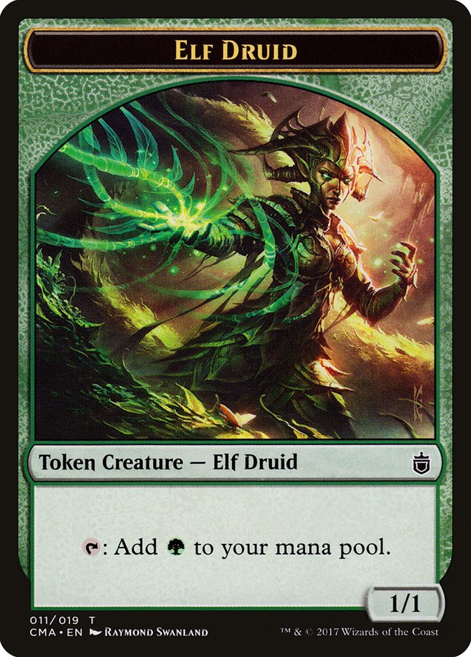 Elf Druid Token [Commander Anthology Tokens] | Black Swamp Games