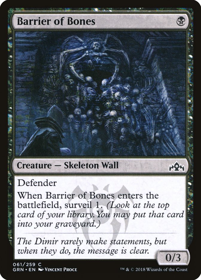 Barrier of Bones [Guilds of Ravnica] | Black Swamp Games