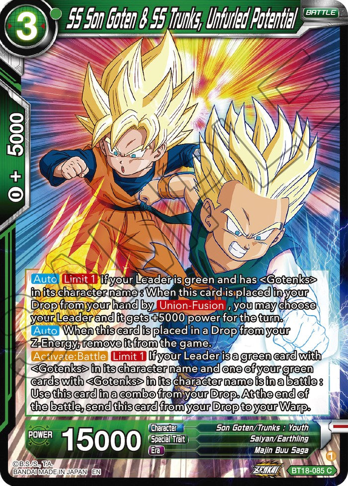 SS Son Goten & SS Trunks, Unfurled Potential (BT18-085) [Dawn of the Z-Legends] | Black Swamp Games
