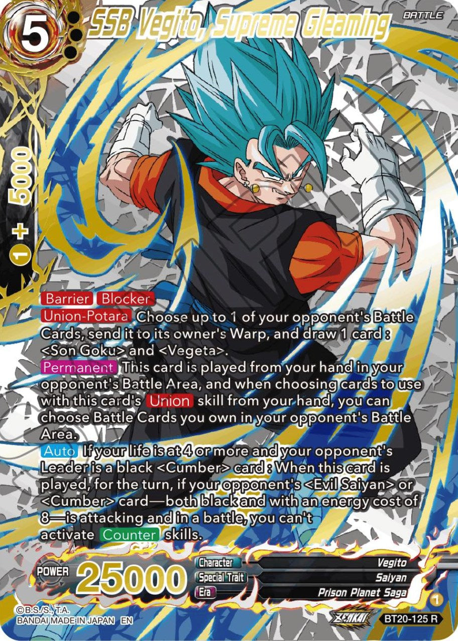 SSB Vegito, Supreme Gleaming (Gold-Stamped) (BT20-125) [Power Absorbed] | Black Swamp Games