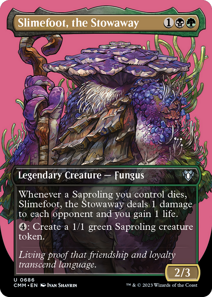 Slimefoot, the Stowaway (Borderless Profile) [Commander Masters] | Black Swamp Games