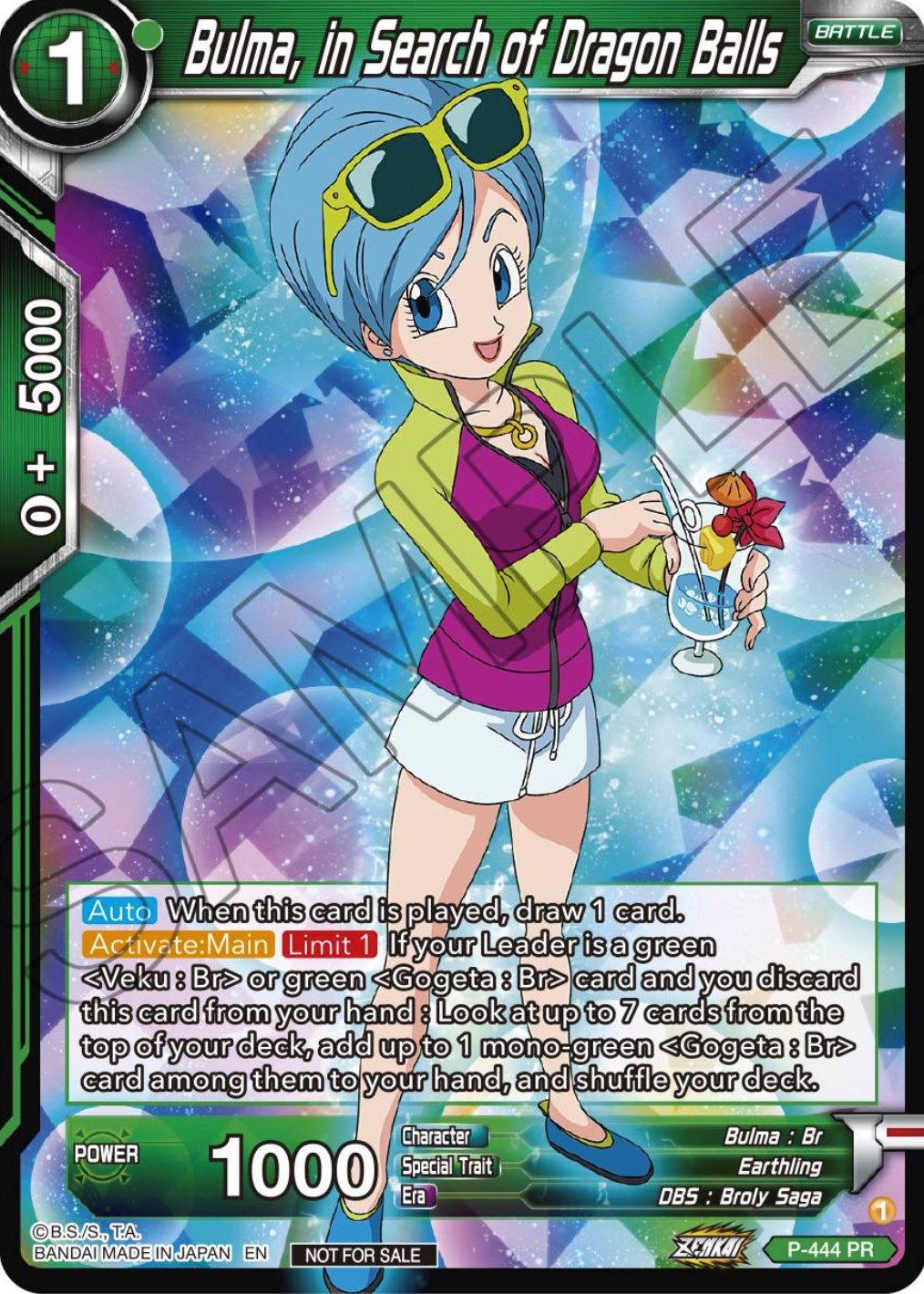 Bulma, In Search of Dragon Balls (Zenkai Series Tournament Pack Vol.2) (P-444) [Tournament Promotion Cards] | Black Swamp Games