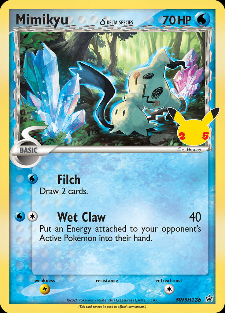 Mimikyu (SWSH136) (Delta Species) (Jumbo Card) [Sword & Shield: Black Star Promos] | Black Swamp Games