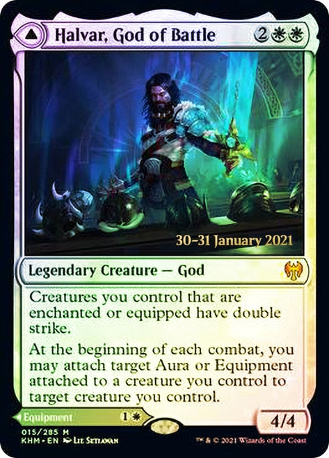 Halvar, God of Battle // Sword of the Realms [Kaldheim Prerelease Promos] | Black Swamp Games