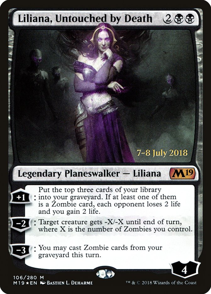 Liliana, Untouched by Death [Core Set 2019 Prerelease Promos] | Black Swamp Games