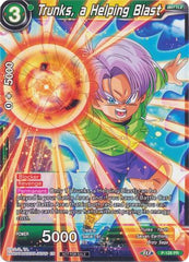 Trunks, a Helping Blast (Shop Tournament: Assault of Saiyans) (P-128) [Promotion Cards] | Black Swamp Games