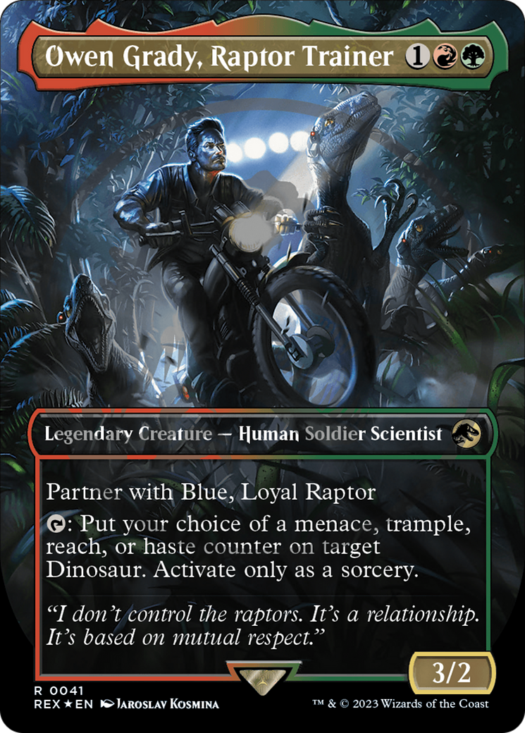 Owen Grady, Raptor Trainer (Emblem) (Borderless) [Jurassic World Collection Tokens] | Black Swamp Games