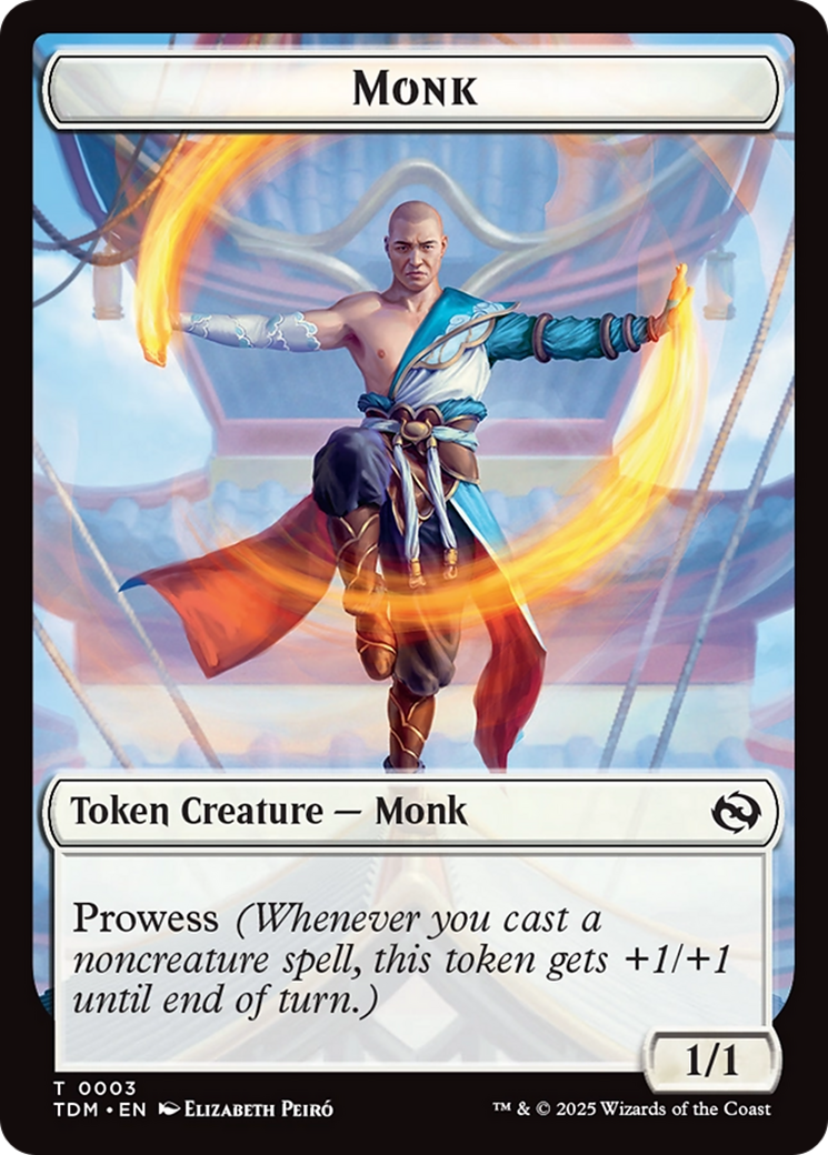 Dragon Illusion // Monk Double-Sided Token [Tarkir: Dragonstorm Commander Tokens] | Black Swamp Games