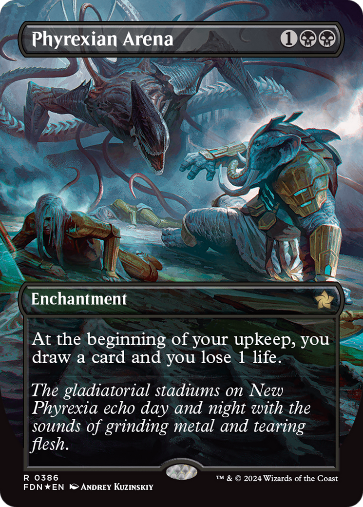 Phyrexian Arena (Borderless) (Mana Foil) [Foundations] | Black Swamp Games