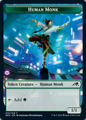 Spirit (002) // Human Monk Double-Sided Token [Kamigawa: Neon Dynasty Tokens] | Black Swamp Games