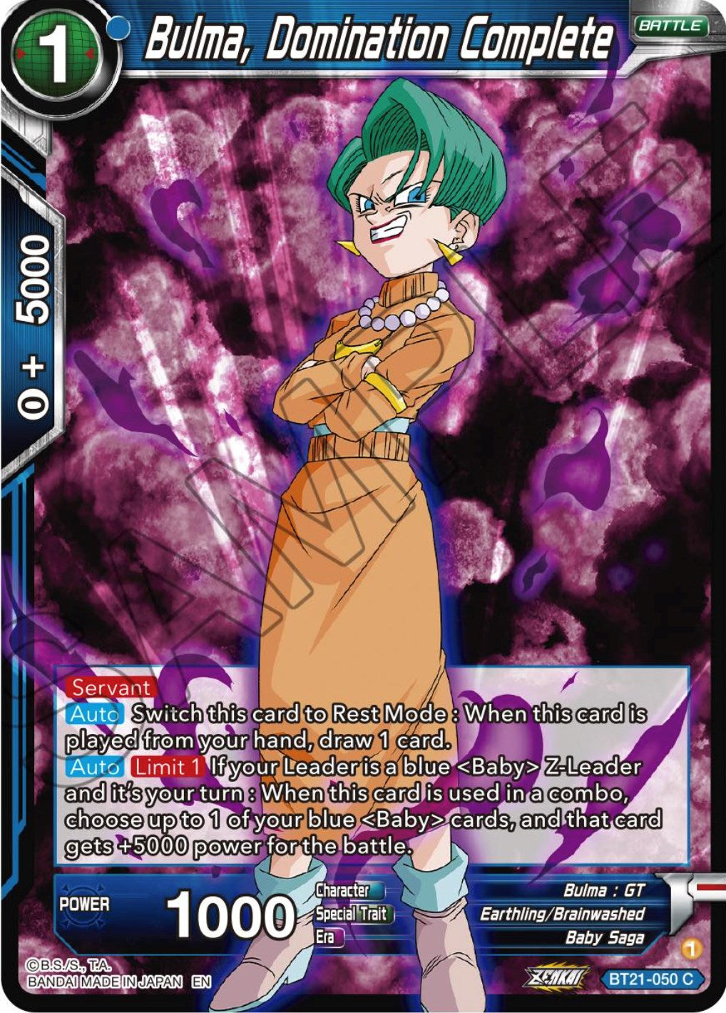 Bulma, Domination Complete (BT21-050) [Wild Resurgence] | Black Swamp Games