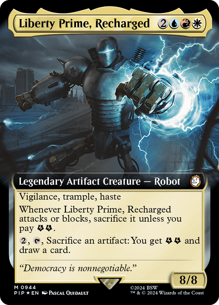 Liberty Prime, Recharged (Extended Art) (Surge Foil) [Fallout] | Black Swamp Games
