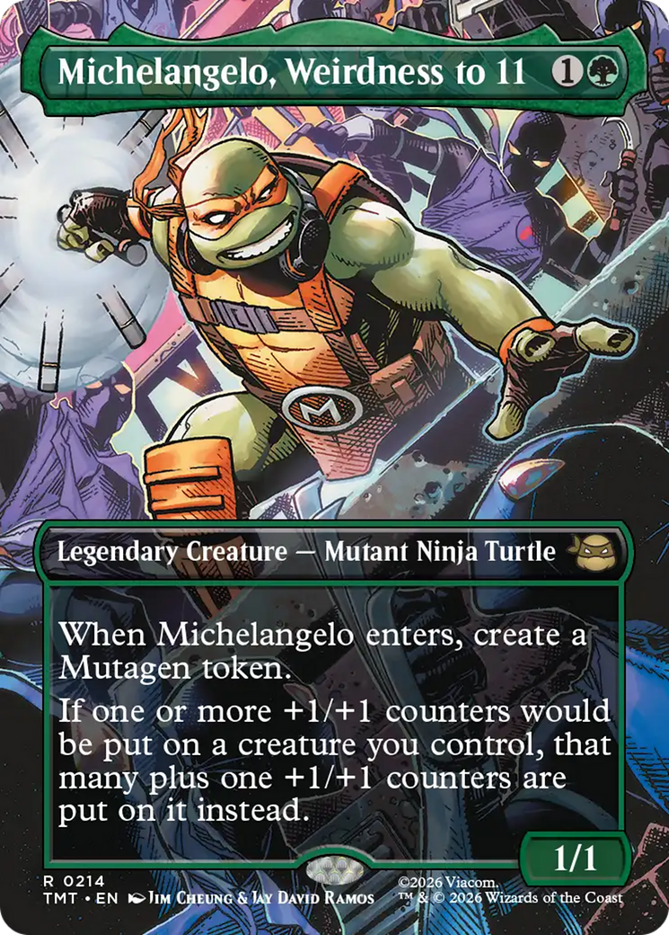 Michelangelo, Weirdness to 11 (Borderless) [Teenage Mutant Ninja Turtles] | Black Swamp Games